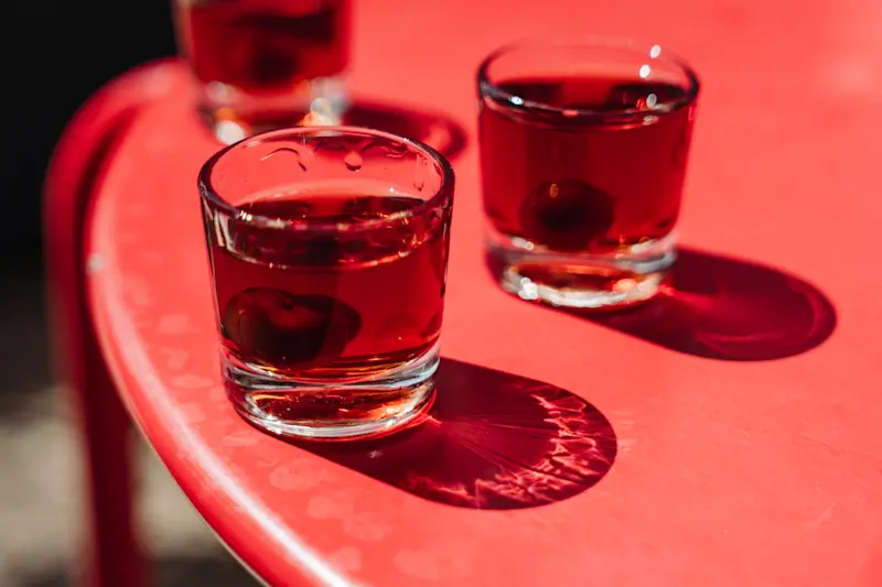 Shots of Ginjinha in Lisbon.