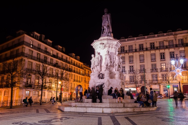 Largo Cam&otilde;es between Chiado and Bairro Alto in Lisbon, a popular meeting point