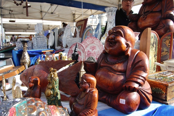 Antiques at a flea market in Barcelona